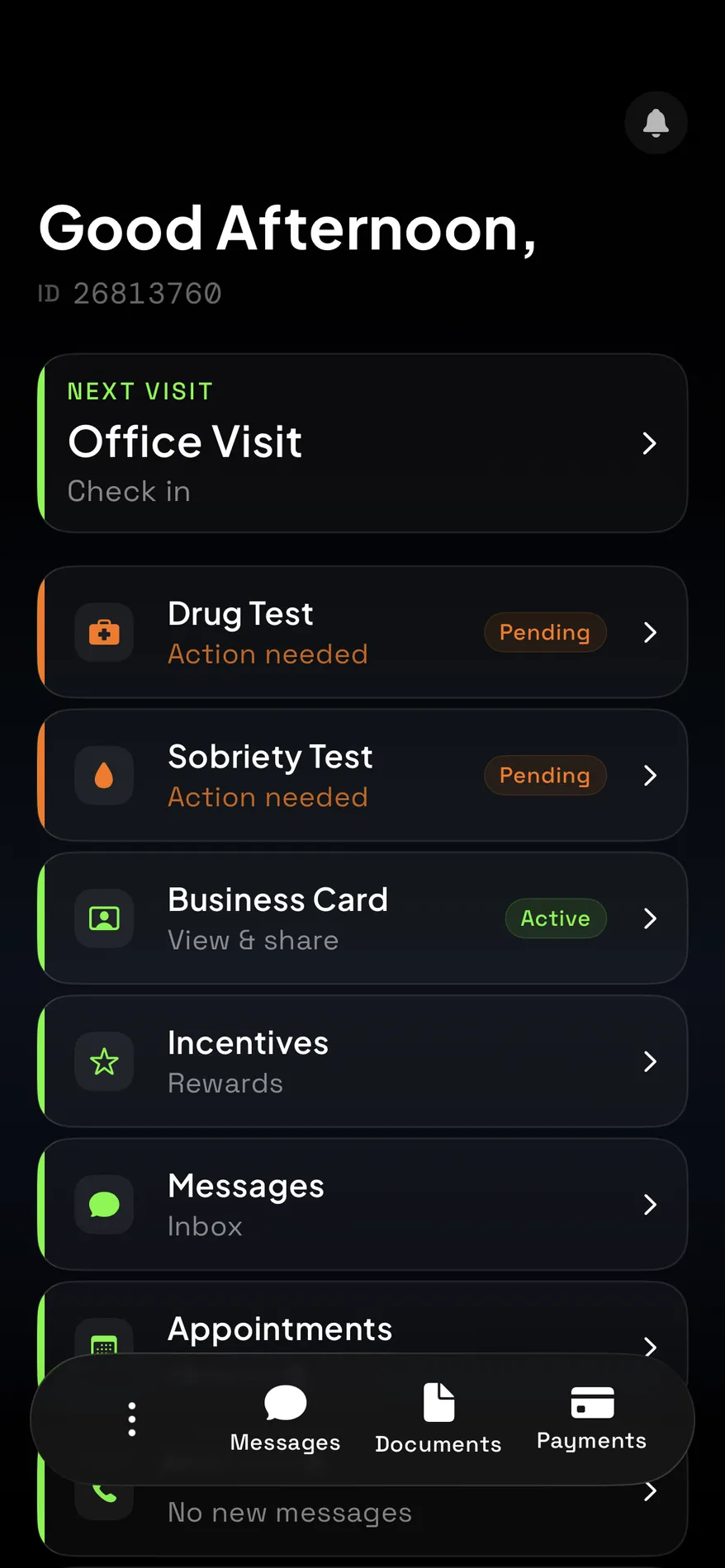 EnrolleeApp running on the enrollee's own phone with full-time tracking enabled